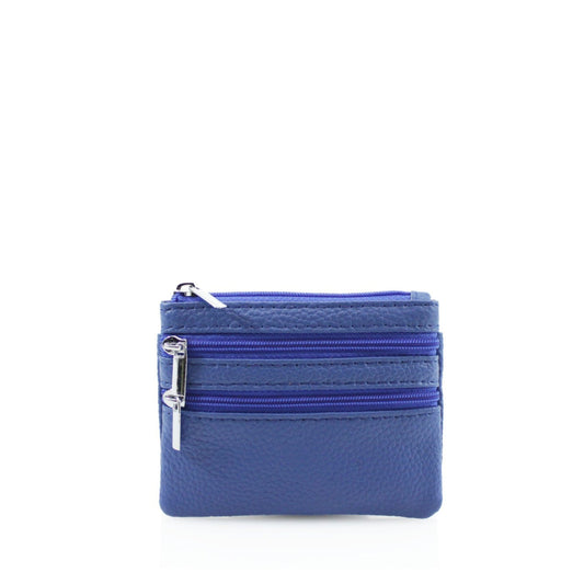 ZEE - Blue Leather Zip Coin Purse