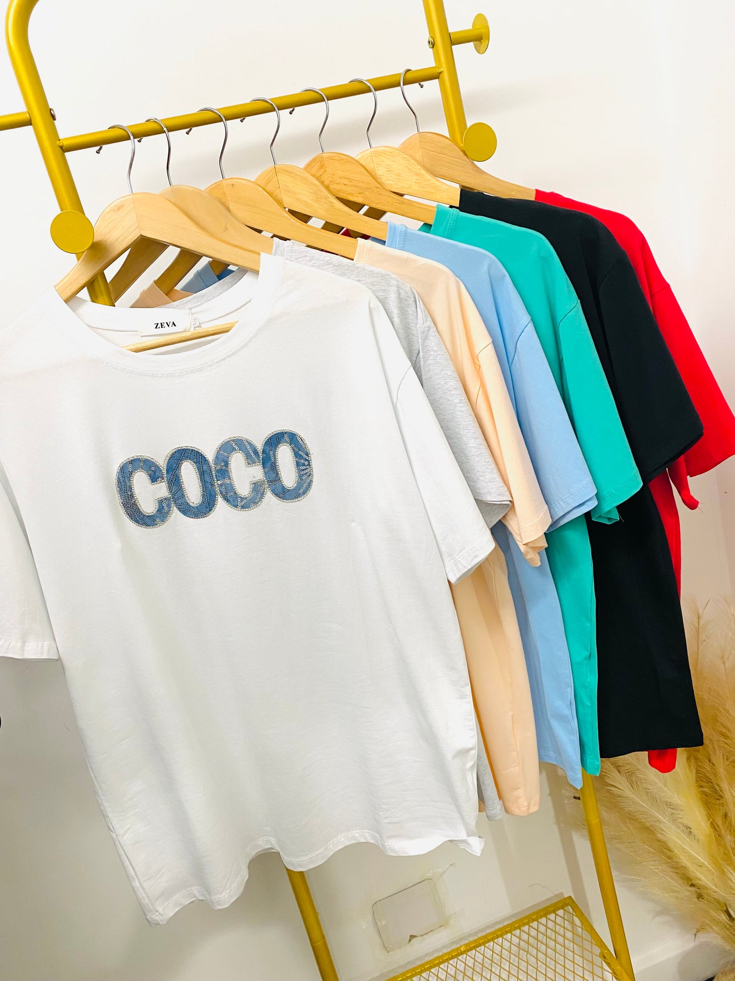 CHRISSY - Coco Denim Slogan Loose Fit T-Shirt