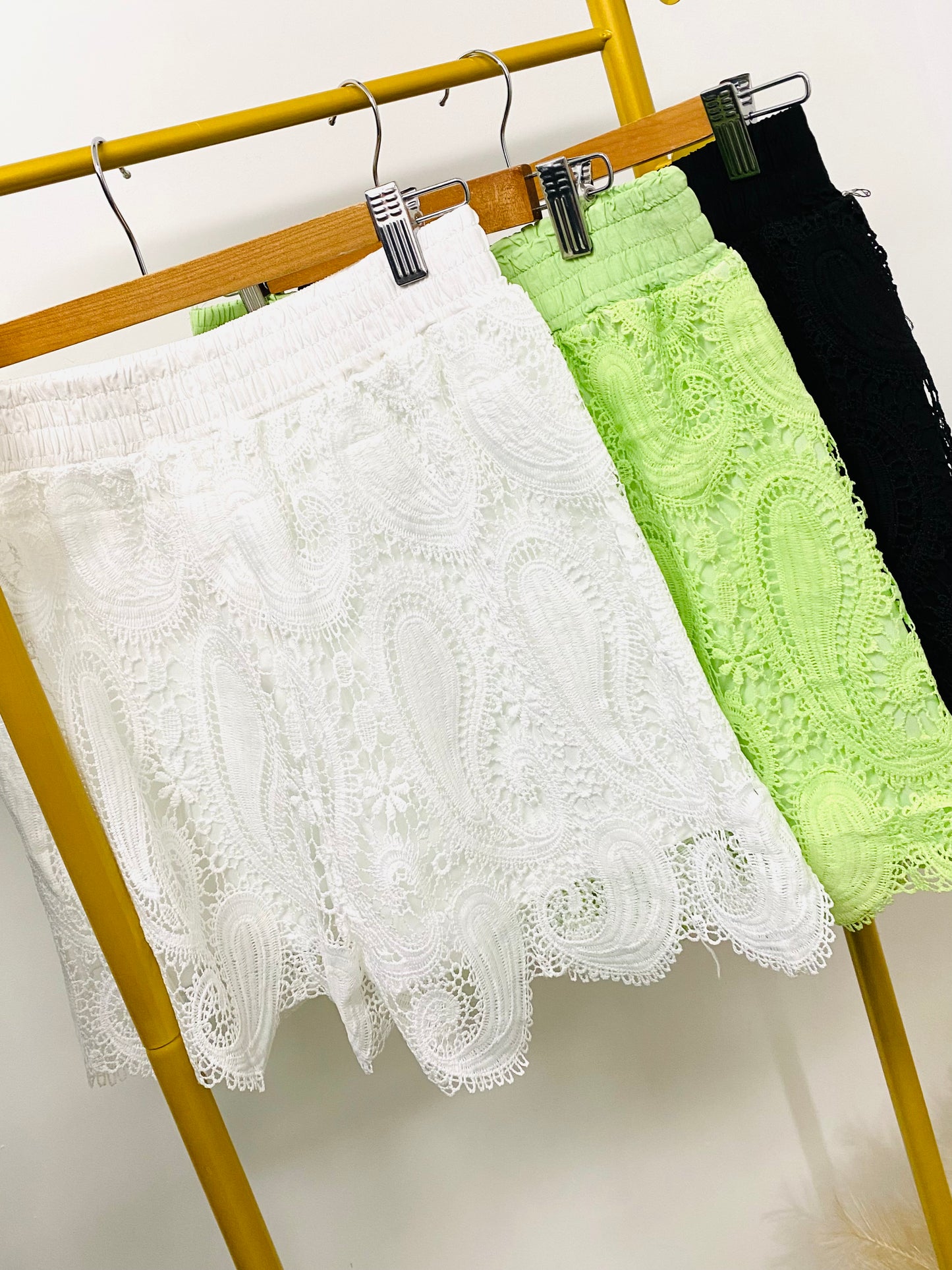 CHRISTIE - Crochet Elasticated Waist Shorts (CLEARANCE)