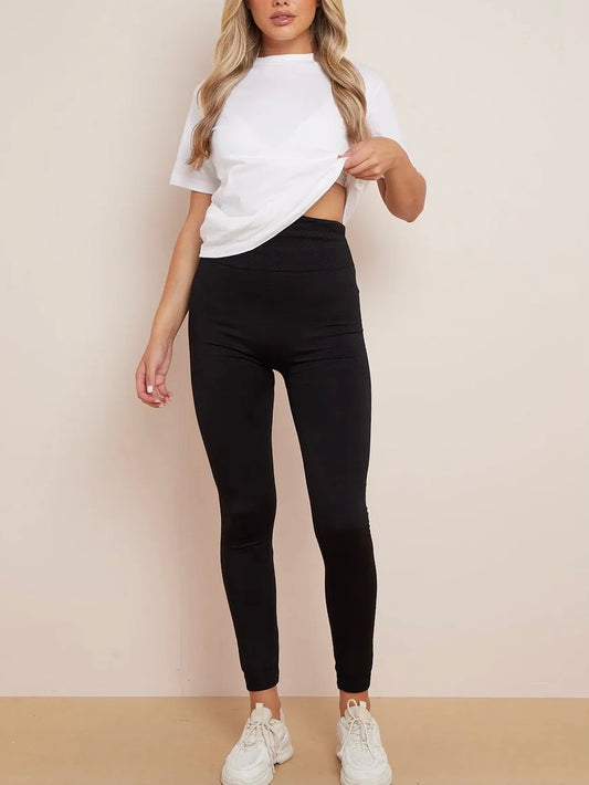 ORLA - Fleecy Full Length Leggings In Black