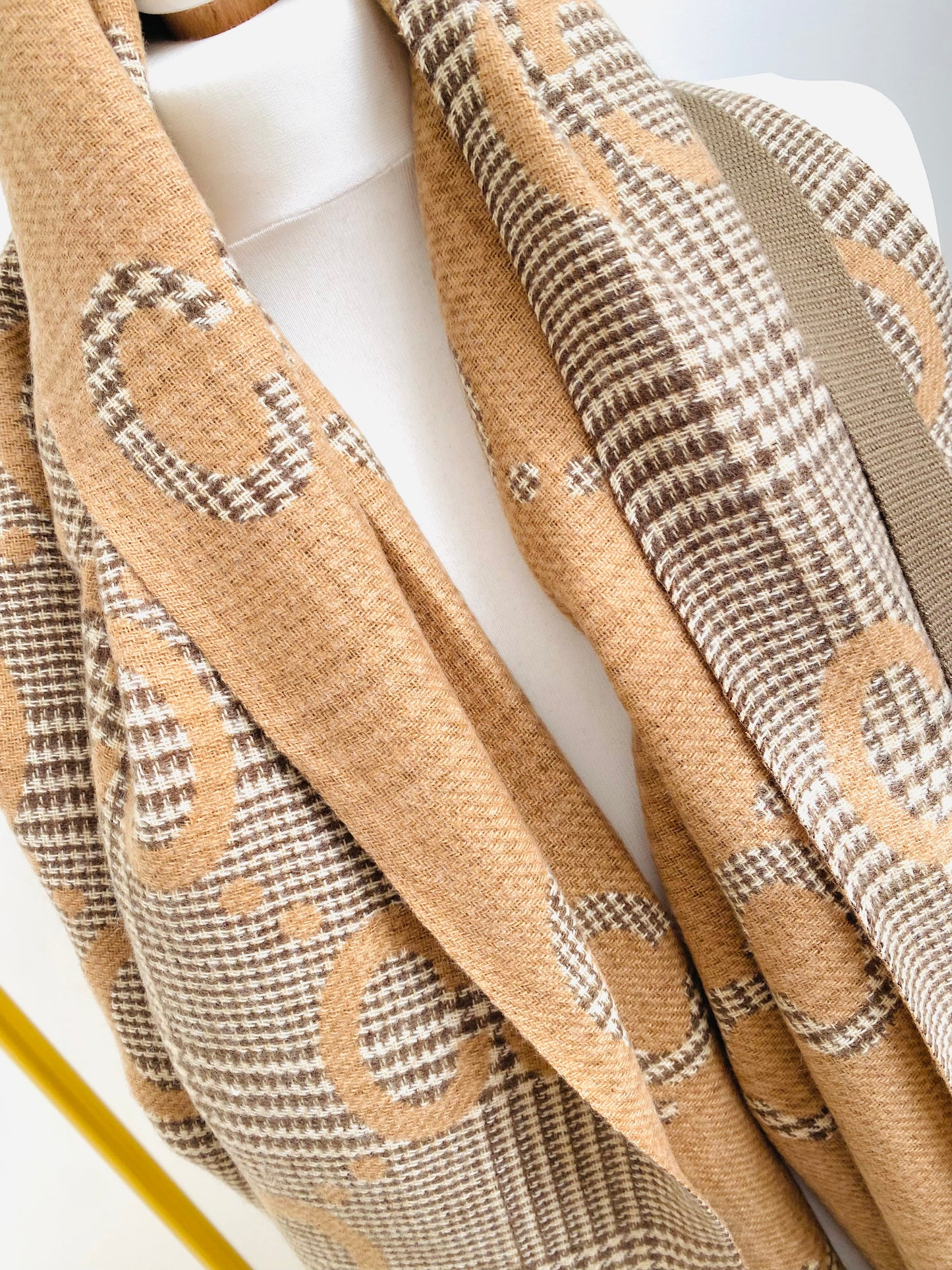 BUNDLE 19 - Mocha Crossbody & Caramel & Cream Scarf
