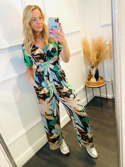AVERY - Green Floral Jumpsuit