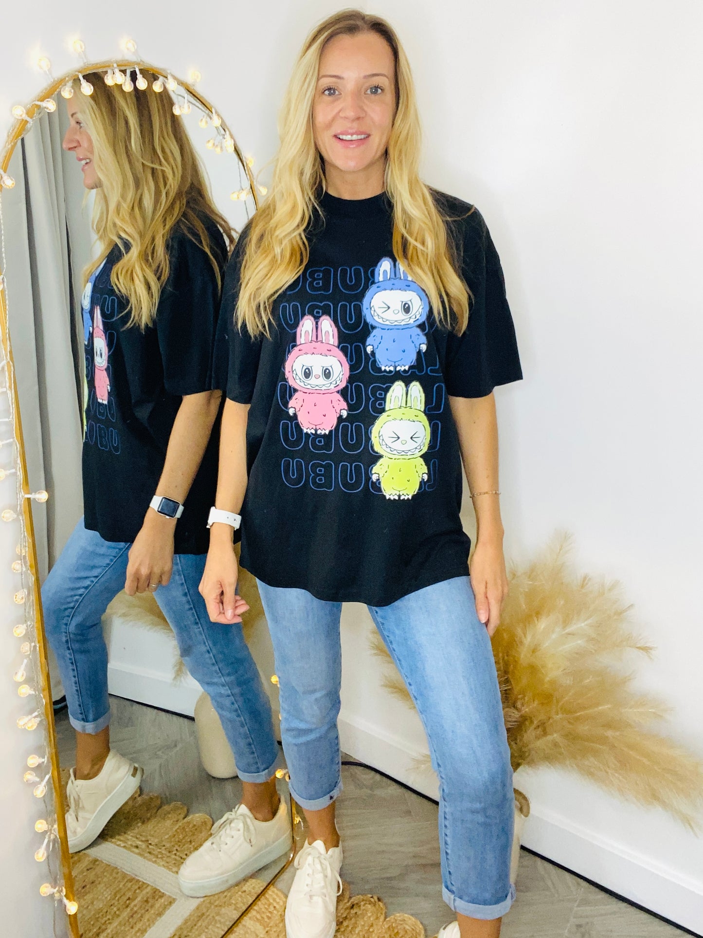 MONSTER LABUBU - Ladies Printed T-Shirt In Black (CLEARANCE)