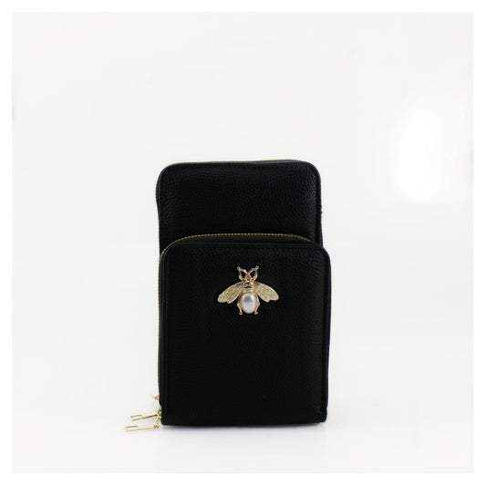 TALLIE - Black Bee Phone Crossbody Bag