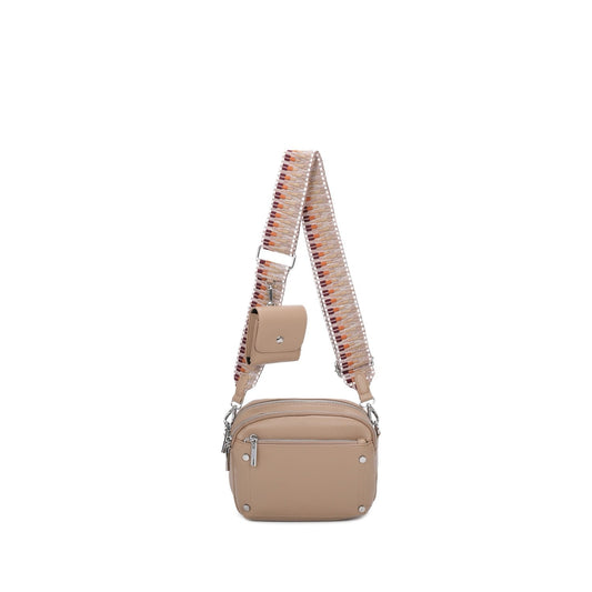 JILLY - Beige Crossbody with Clip on pouch