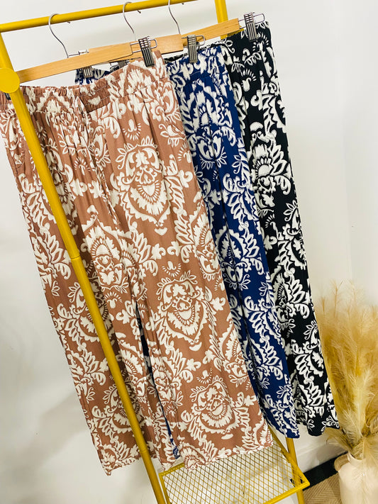 EMILY - Paisley Print Palazzo Trouser