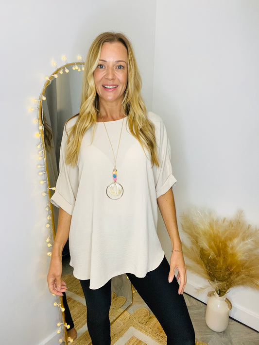 IVY - Plain Batwing Necklace Top (CLEARANCE)