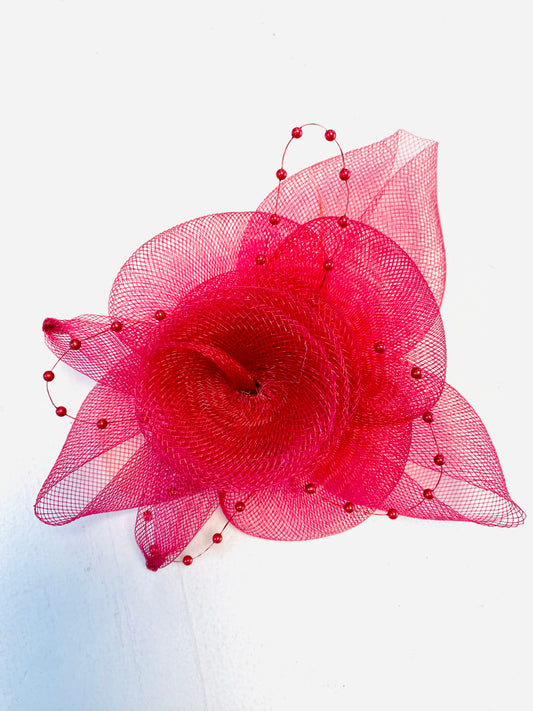 FASCINATOR - Wine Red Small  Flower