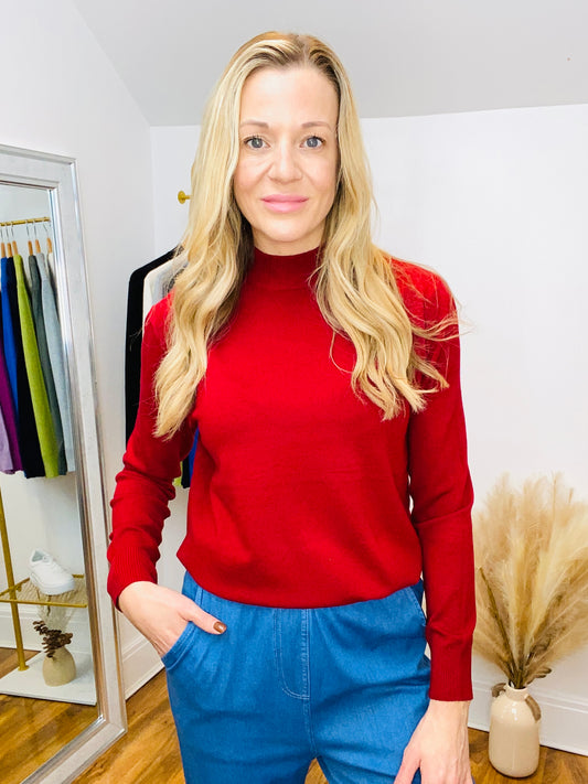 CONNIE - Cotton & Cashmere Blend High Neck Jumper (CLEARANCE)