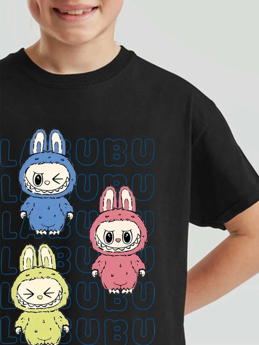 MONSTER LABUBU - Kids Printed T-Shirt In Black (CLEARANCE)