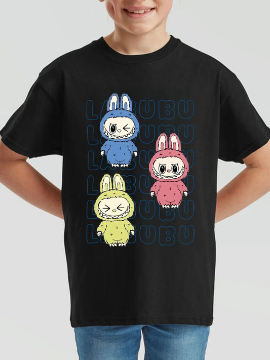 MONSTER LABUBU - Kids Printed T-Shirt In Black (CLEARANCE)