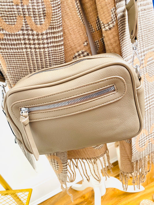 BUNDLE 19 - Mocha Crossbody & Caramel & Cream Scarf
