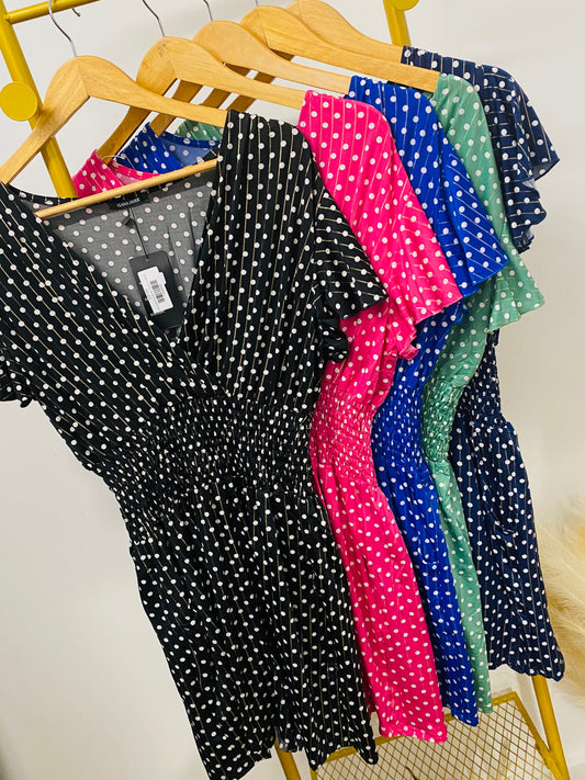 RUBY - Polka Dot Playsuit