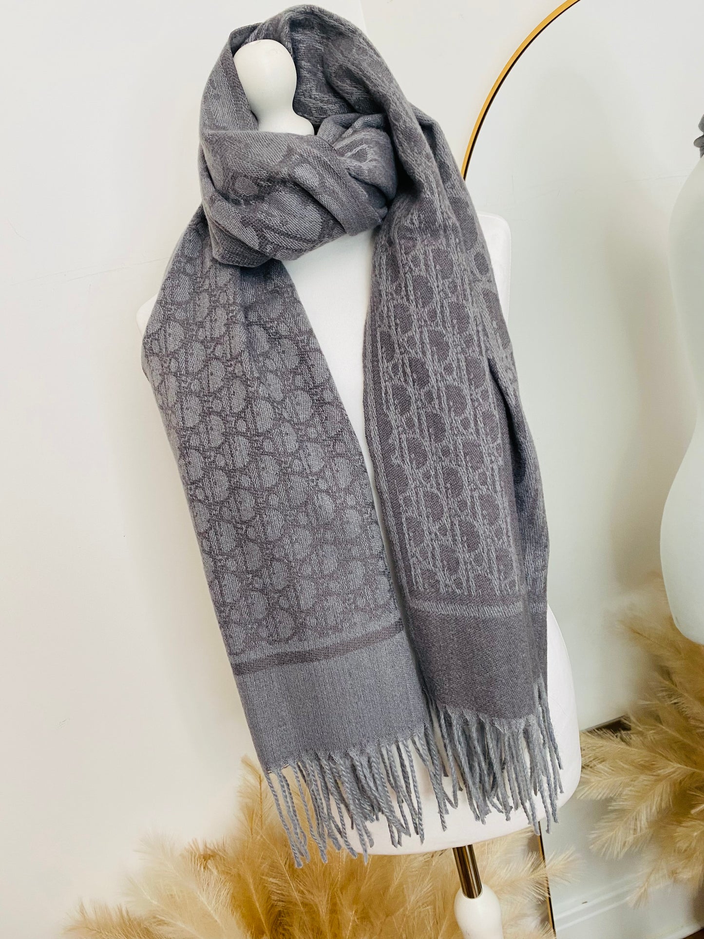 Grey Inspired Tassel Scarf