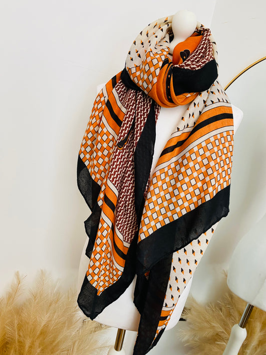 BLACK/ORANGE INSPIRED SCARF