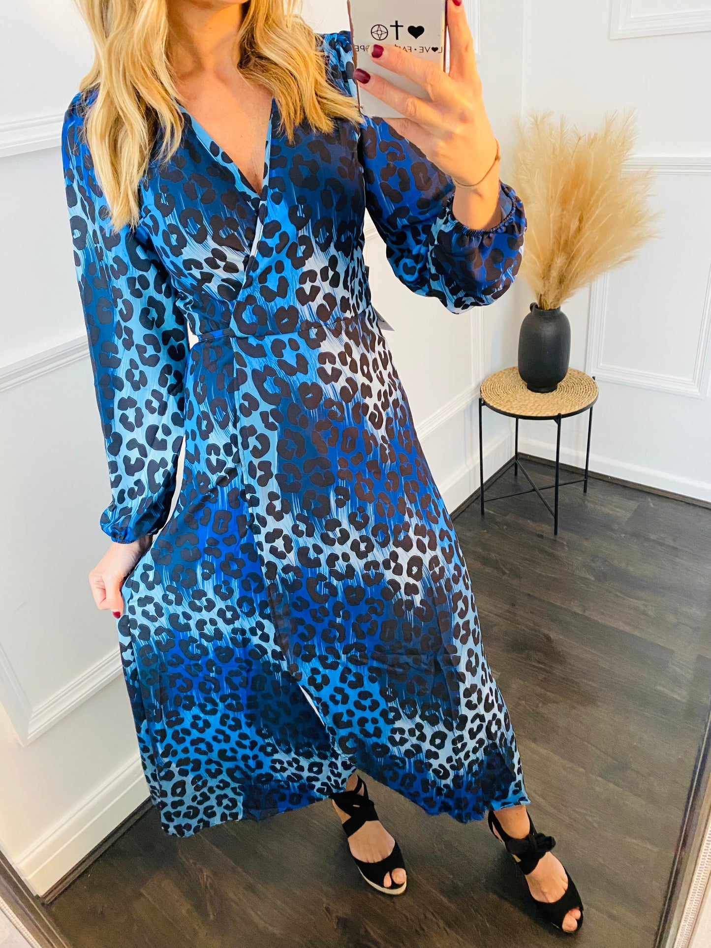 RUE - Blue Animal Print Maxi Dress