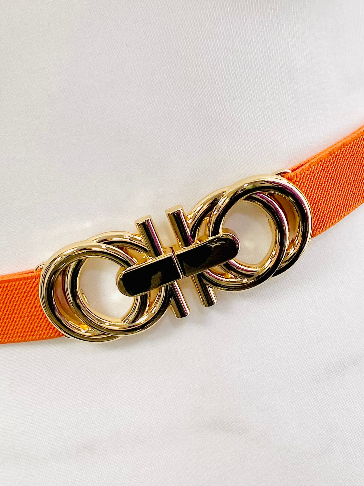 AMBER - Gold Clasp Elasticated Belt (Various Colours)