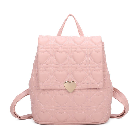 RYANN - Pink Quilted Heart Backpack