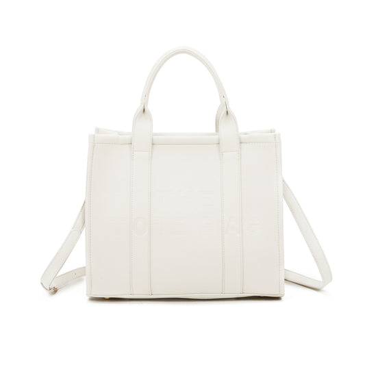 JACIE - White Medium Tote Bag