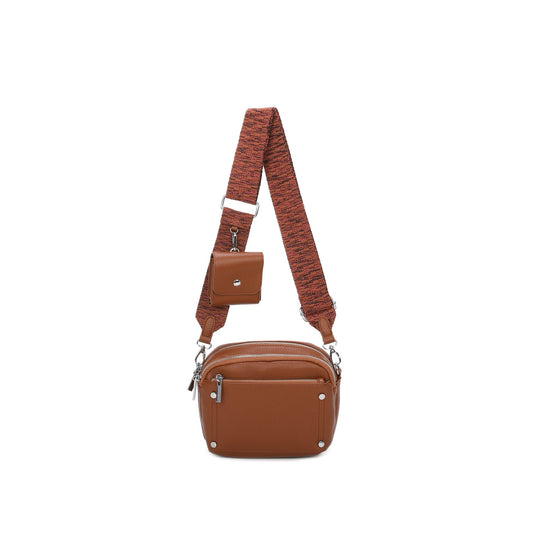 JILLY - Tan Crossbody with Clip on pouch