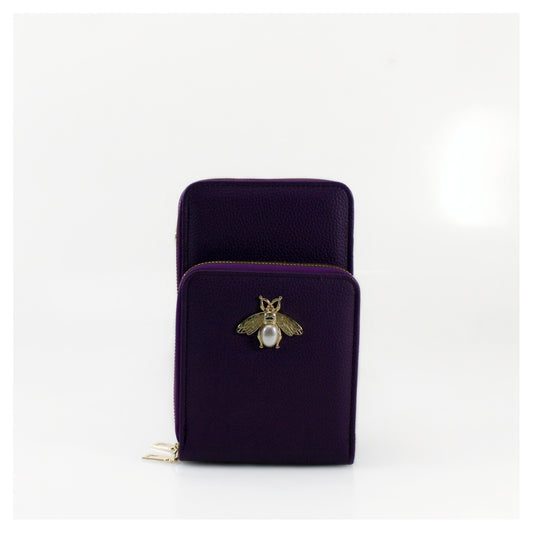 TALLIE - Purple Bee Phone Crossbody Bag