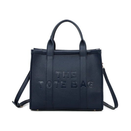JACIE - NAVY Medium Tote Bag