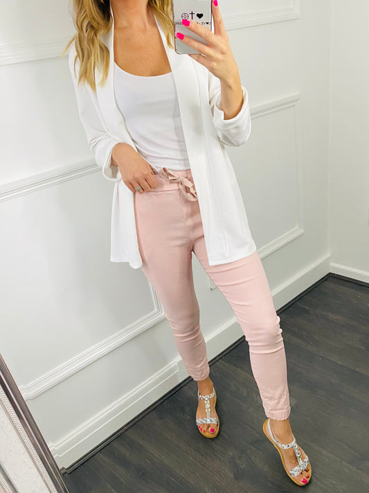DAYLEY - Pale Pink Stretch Trousers